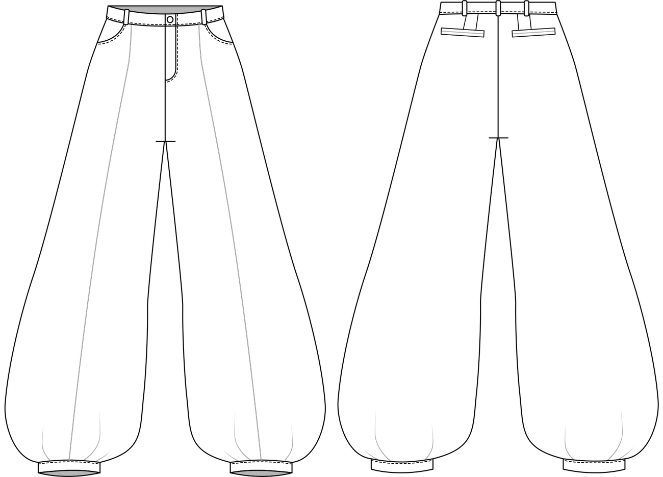 Bishop’s Trousers, technical flat front and back