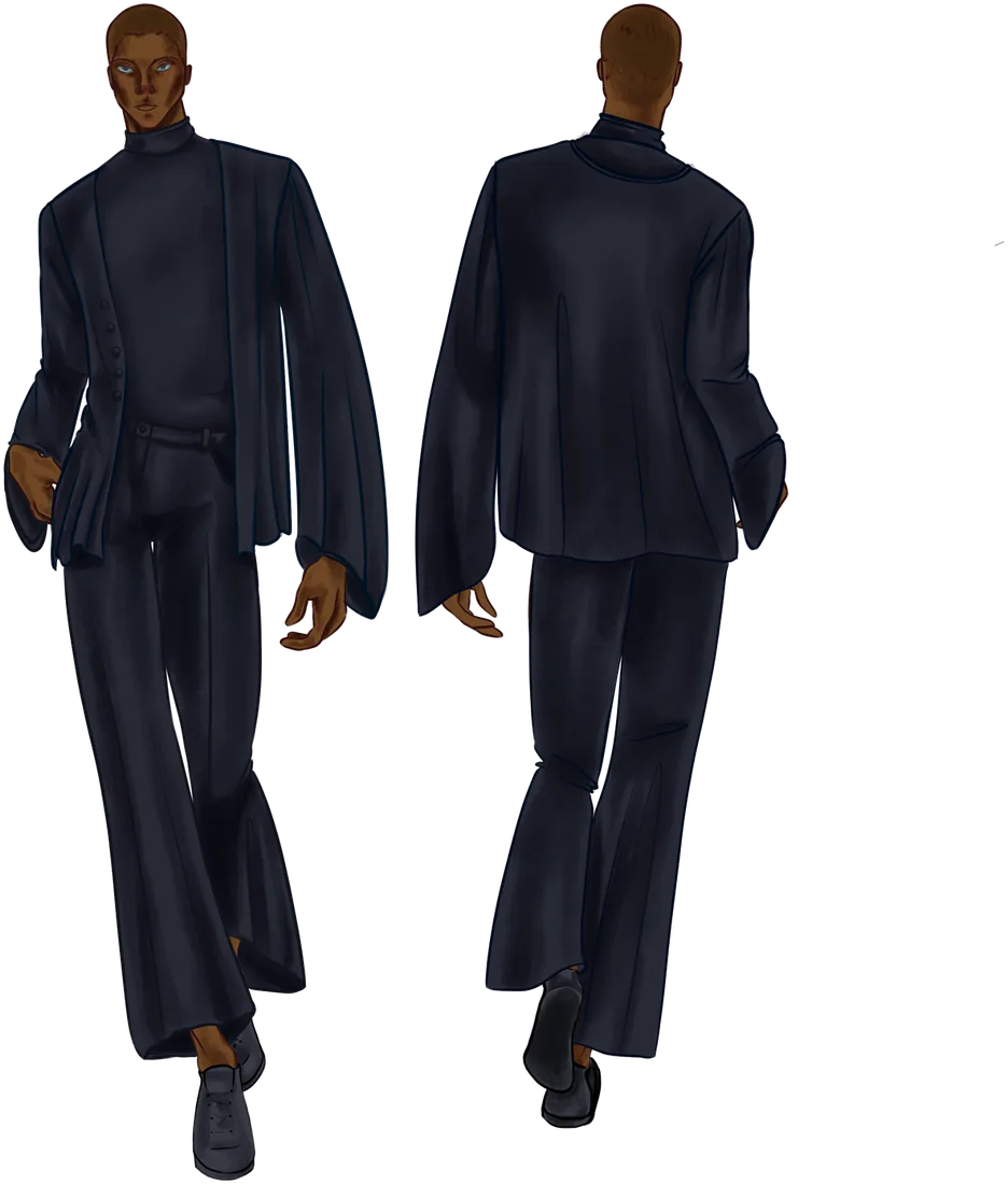 Silentium look 2, front and back illustration