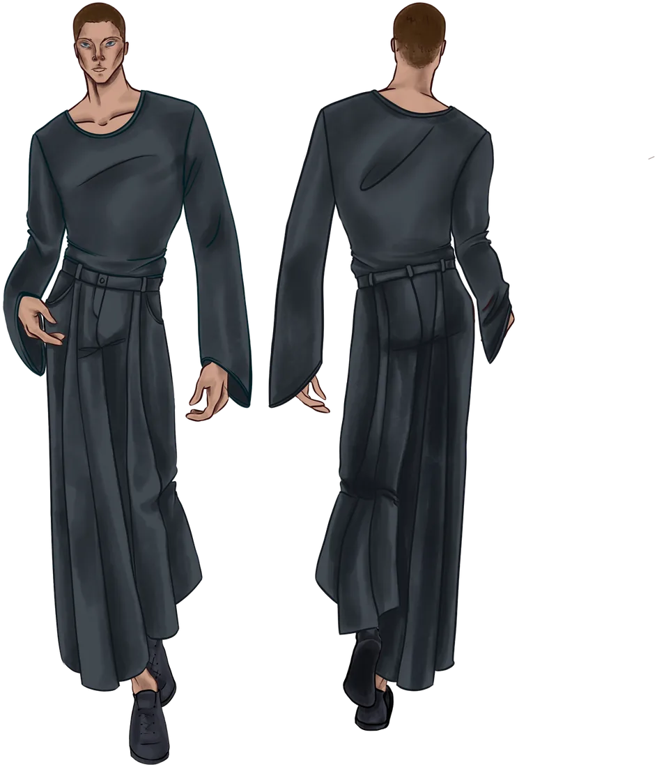 Silentium look 8, front and back illustration