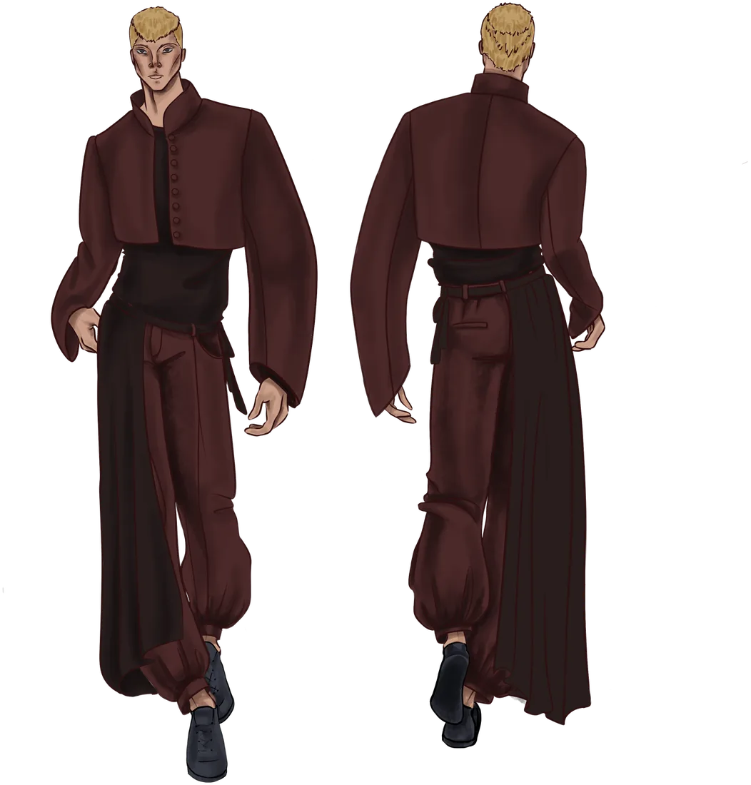 Silentium look 9, front and back illustration
