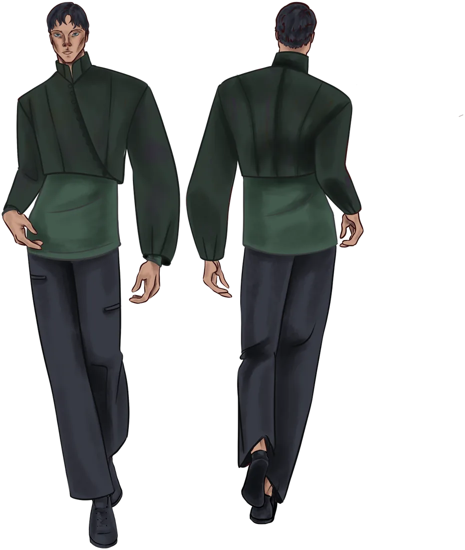 Silentium look 10, front and back illustration