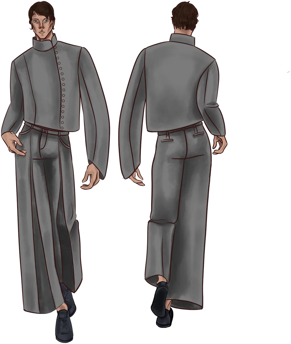 Silentium look 12, front and back illustration