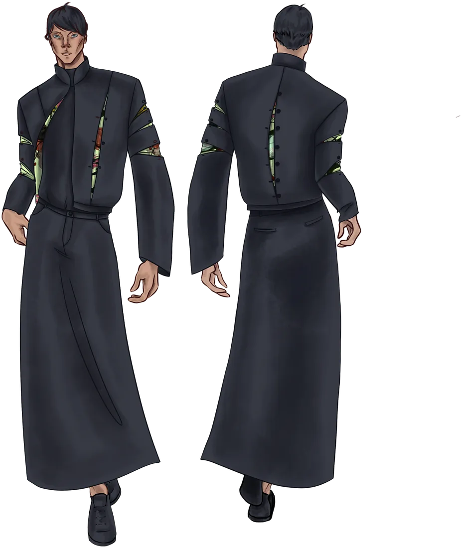 Silentium look 16, front and back illustration