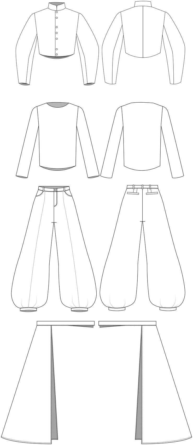 Silentium look 9, technical flats