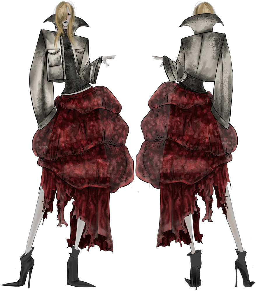 Winter Morning on the Meat Market, front and back illustration