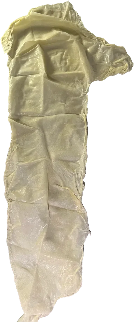 Latex-like yellow material